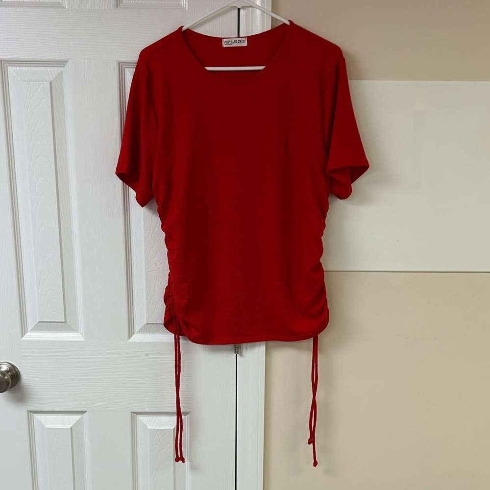 Popular 21 Short Sleeve Tee With Drawstring Sides